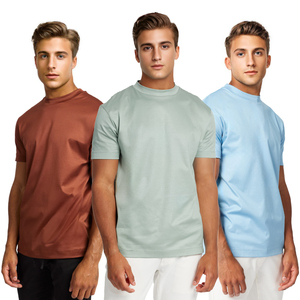 Wholesale 100% Cotton Knitted Custom Logo Lifestyle Casual Breathable & Quick Dry Short Sleeve Premium Shine T-Shirts for Men - Product Image 1