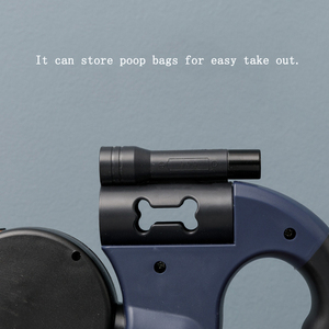 Tali Anjing Retraktil Ganda dengan Lampu, Grosir Perlengkapan Hewan Peliharaan Reflektif - Product Image 4