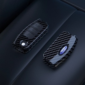 Cover per Chiave Auto in Fibra di Carbonio ABS per <span class=keywords><strong>Ford</strong></span> Fiesta Focus B-Max C-Max Mondeo Falcon Eco Sport Galaxy, <span class=keywords><strong>Accessori</strong></span> Portachiavi - Product Image 2