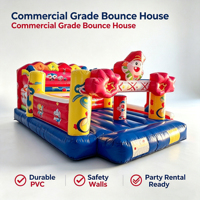 Structure gonflable de jeu pour enfants, clown de dessin animé en PVC de 0,55 mm, pour intérieur et extérieur