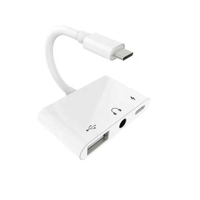 3 in 1 USB C 3.5mm Audio and Digital Camera USB OTG Reader and Charging Adapter for iPad Pro and Pixel 2 and More