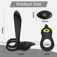 Vibrierendes Penisring-Set für Paare Doppelter Penisring Vibrator Fuchs-förmiger Klitoris-Stimulator 10-Gang Wasserdicht IPX7 Realistische Berührung
