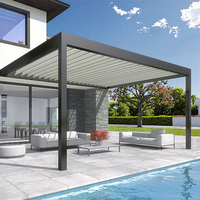 Pergola Bioclimatique Moderne en Aluminium avec Toit à Lames Motorisé, Écologique, Revêtement Poudré, Toutes Saisons, Vente en Gros Personnalisée