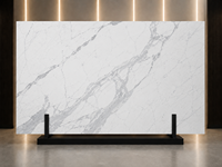 Dalle de marbre blanc Statuario pour revêtement mural haut de gamme, îlot de cuisine, plan de travail de salle de bain, carrelage de sol et panneau mural de fond