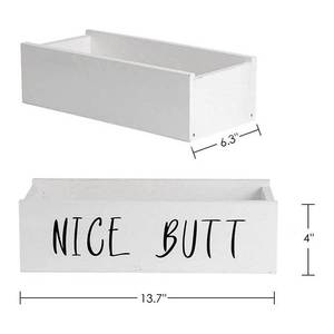 2024 Factory Custom Farmhouse White Wooden Toilet Paper Storage Rack <strong>Nice</strong> <strong>Butt</strong> Bathroom Decorative Box - Product Image 5