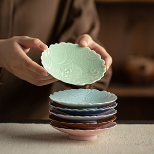 Assiette à pâtisserie en céramique, forme irrégulière, porcelaine, luxe, rétro, plateau à fruits pour fêtes, maison, salon de thé - Product Image 3