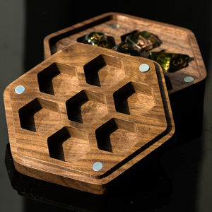 Деревянная коробка для многогранных кубиков с дизайном черепа для любителей ролевых игр, настольных игр и гейминга, в металлической упаковке - Product Image 4