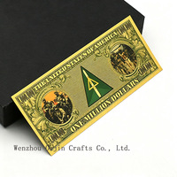 Billet de banque commémoratif en feuille d'or d'un million de dollars de la marine américaine, carte en plastique imprimée UV, plaqué or 24 carats, souvenir, cadeau des forces spéciales