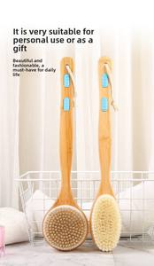 Brosse <span class=keywords><strong>de</strong></span> bain à long manche en bois pour le dos, avec poils naturels - Product Image 2