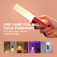 Lampu Sensor Gerak Pintar 4 Mode Lampu LED Magnetik Isi Ulang Lampu Malam Portabel Tanpa Kabel untuk Kamar Tidur Lorong Lemari