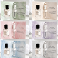 Viales de Perfume de Vidrio Transparente Recargables de Lujo Personalizados, Frascos de Muestra de 1ml, 1.5ml y 2ml con Caja de Regalo de Cartón