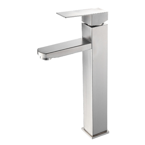 Rubinetto Miscelatore Monocomando Quadrato Moderno per Lavabo Bagno in Acciaio Inox SUS304, Finitura Spazzolata Antimacchia, Facile Installazione - Product Image 1