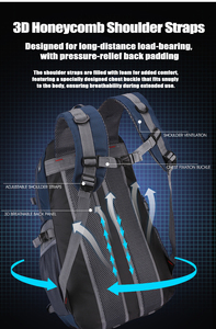 Zaino da Viaggio Outdoor da 40L Impermeabile Resistente Leggero e di Grande Capacità con Logo Personalizzato per <span class=keywords><strong>Trekking</strong></span> Campeggio ed Escursionismo - Product Image 4