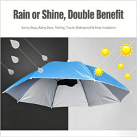 Sombrero de Pesca Plegable Wins Flying Umbrella Rainbow de 20 Pulgadas, Impermeable y Elástico, para Sol, Playa, Senderismo y Actividades al Aire Libre