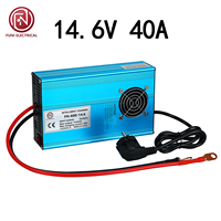 Chargeur de batterie au lithium intelligent FUNELEC FN-600W 14,6V 40A CV CC, charge rapide, arrêt automatique à la charge complète, 600W, batteries industrielles