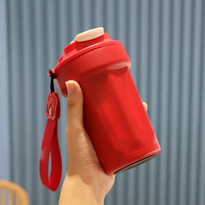 Mug isotherme en acier inoxydable avec logo personnalisé, double paroi, 2 couvercles, qualité alimentaire. - Product Image 1