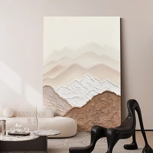 Abstract Landscape Oil Painting Hand Painted Canvas <b>Art</b> For Living Room Entryway Wall Decor 100% Handmade Modern Mountain Scene - Product Image 1