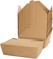 Boîte à lunch en kraft de qualité alimentaire, résistante à la graisse, jetable, biodégradable, compostable, micro-ondable, pour plats chauds
