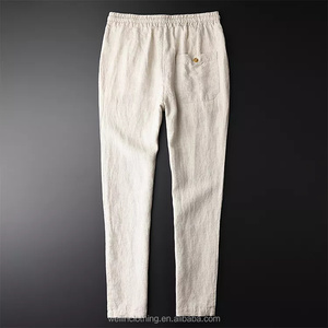 <span class=keywords><strong>Pantaloni</strong></span> a fondo Casual personalizzati <span class=keywords><strong>Slim</strong></span> Fit <span class=keywords><strong>pantaloni</strong></span> di <span class=keywords><strong>lino</strong></span> di cotone traspirante per gli uomini - Product Image 2