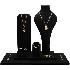 Expositor de Joyería de Metal y Microfibra de Lujo, Juego de Expositores Personalizados para Joyería, Exhibición de Aretes y Collares para Accesorios de Joyería - Product Image 2