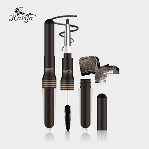 Doble cabeza de maquillaje de ojos Duo pluma negro Cera Gel Liner y Maskara <span class=keywords><strong>Rimel</strong></span> Etiqueta Privada, 4D de fibra de rímel delineador de ojos - Product Image 3