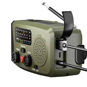 Radio d'urgence rechargeable avec panneau solaire et manivelle pour les voyages en extérieur, lampe de poche et fonction <span class=keywords><strong>SOS</strong></span> - Product Image 3