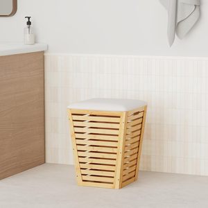 Panier <span class=keywords><strong>à</strong></span> <span class=keywords><strong>linge</strong></span> en bambou avec couvercle, armoires de salle de bain, panier <span class=keywords><strong>à</strong></span> <span class=keywords><strong>linge</strong></span>, panier <span class=keywords><strong>à</strong></span> serviettes de salle de bain avec siège - Product Image 2