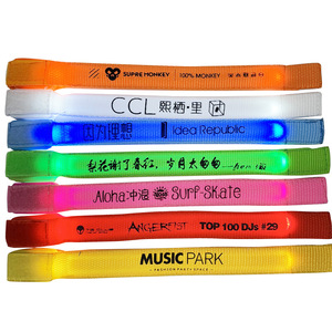 Manufacturer Custom Luxury LED Flash Bracelet Lanyards Christmas Luminous Led Nylon Wrist Lanyard
