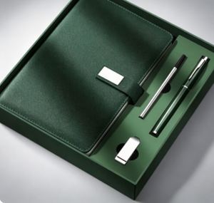Custom Luxury PU Leather A5 Journal <b>Notebook</b> and Pen Gift Stationery Set Wholesale Promotional Business <b>Diary</b> With USB Drive - Product Image 5