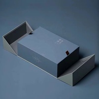 Boîte d'emballage de luxe à double ouverture avec logo personnalisé, boîte rigide pliable pour parfum, aromathérapie, boîte en papier pour bouteilles