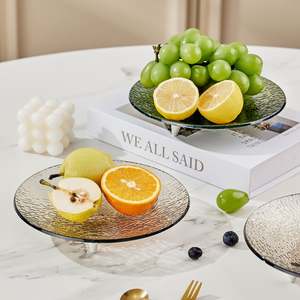 Assiette à fruits de luxe transparente multifonctionnelle Bol décoratif en plastique Plateau de rangement pour bonbons, gâteaux et collations - Product Image 2