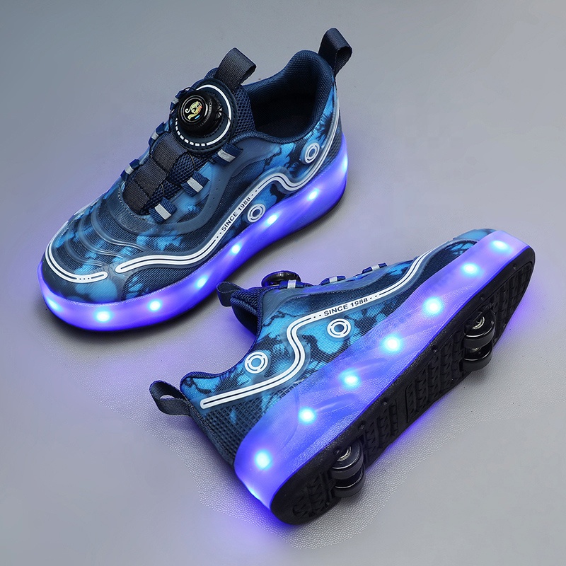 LED nhấp nháy cậu bé cô gái đèn lên đá con lăn Giày trượt trẻ em trẻ em của scating patines patins bánh xe trượt băng giày trượt băng