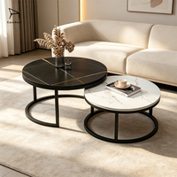 Table de salle à manger ronde pour la maison, structure en acier inoxydable, résistante à l'usure, durable, pour le salon