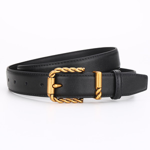 Cinturón de Cuero Genuino Tiyo para Mujer, Color Negro, Hebilla de Aleación, Ancho de 3.5 cm, Estilo Casual, Sólido y Duradero - Product Image 4