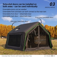 Carpa Inflable al por Mayor de 8+8.8m con Espacio Extendido, Impermeable 3000MM, Lona de Algodón, para Todas las Estaciones, Montaje Rápido para Camping al Aire Libre