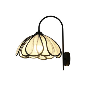 Applique murale LED E27 30 cm avec abat-jour crème pour chambre, salon, maison d'hôtes, hôtel, escalier, couloir - Product Image 5
