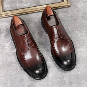 Chaussures Oxford pour hommes en cuir véritable, fabriquées à la main, de style italien, luxueuses, pour les tenues de cérémonie et le bureau - Product Image 3