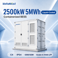 Sistem Penyimpanan Energi Cairan Berpendingin VoltaNest 2500kW 5MWh Kontainer Baterai LiFePO4 Sistem BESS Hibrida On-Grid IP54