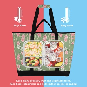 Large Capacity Outdoor Lunch Bag Aloha Hawaiian Flowers Puakenikeni Customs Waterproof Oxford Camping Cooler Bag - Product Image 4