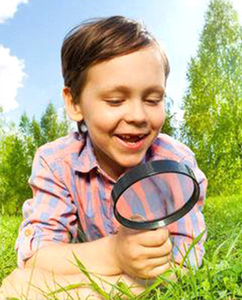 Loupe de poche en plastique de style classique pour enfants de 40mm avec poignée droite transparente pour les jouets cadeaux d'éducation scientifique - Product Image 2