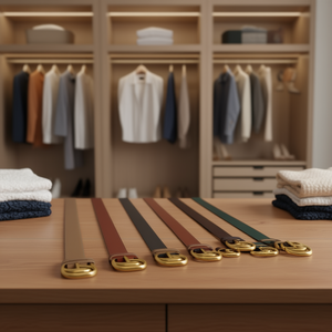 Cinturón de Cuero Genuino T.K de 3.5 cm con Hebilla Dorada en Forma de G, Cinturón Casual para Hombre y Mujer, Hebilla de Aleación de Cuero Vacuno Sólido, Duradero, Moldeado en una Sola Pieza - Product Image 1