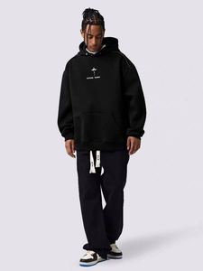 Sweats à capuche décontractés 100% coton vierge avec logo personnalisé pull survêtement unisexe polaire broderie en vrac poids lourd sweats à capuche pour hommes - Product Image 3