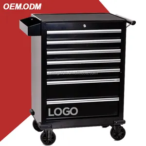 OEM factory professional Black Metal 7 drawer tool cart box trolley Tool Cabinet chest cart with drawers