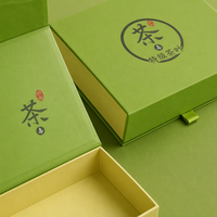 Boîte cadeau pour thé avec impression quadricolore et fermeture magnétique, logo personnalisé