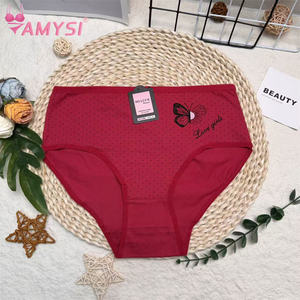 Z004 #   XL XXL XXXL Qualität 100% Baumwolle Hoher Bund Antibakteriell Kleine Schwarze Punkte Mommy Fashion Damen Übergröße Unterwäsche - Product Image 3