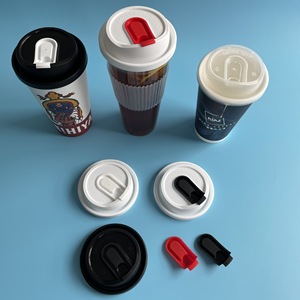 Mới Đến 90Mm Tầm Cỡ Cấp Thực Phẩm Dùng Một Lần Nước Trái Cây Cứng Milktea Nhựa Cà Phê Nóng Uống Cup Hai-Lỗ PP Có Nắp Đậy Nắp Nắp - Product Image 5