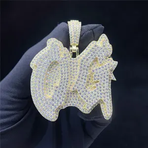 Customized Iced Out Hip Hop Pendant Jewelry Cubic Zirconia Gemstones 925 Silver 14K/18K Gold Plated Custom Name Pendant