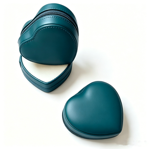 Custom Logo Heart Jewelry Travel Cases Bulk Supply Premium PU Material Multi Color Options For Bridal <b>Shower</b> And Gift Use - Product Image 2