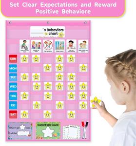 Tabla de Tareas Diarias para Niños Pequeños, Tabla de Bolsillo con Sistema de Estrellas de Recompensa, Material Educativo para el Hogar y la Escuela - Product Image 3