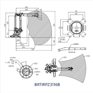 หุ่นยนต์แบบมีข้อต่อสีแดงรุ่น BRTIRPZ3116B แบบ 4 แกน สำหรับงานดูแลเครื่องจักร พร้อมเกียร์บ็อกซ์และฐานโลหะ - Product Image 4